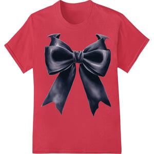 Black satin bow heat transfer design featuring an elegant bow shape made of satin material, perfect for DTF printing on...