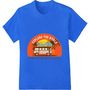 DTF heat transfer print of a cozy and stylish tiny home on wheels, perfect for the VanLife adventure lifestyle.