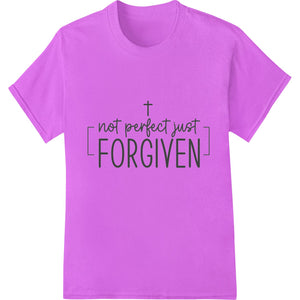 Embrace Forgiveness inspirational DTF print heat transfer design featuring typography and abstract graphics in shades of blue