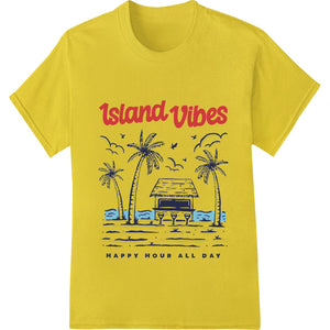 Colorful tropical design featuring palm trees, flowers, and island vibes - perfect for Direct to Film (DTF) heat transfer...