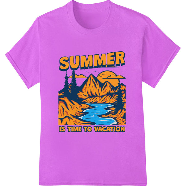 Vibrant multi-color mountain scene print design for Direct to Film (DTF) heat transfer on apparel like t-shirts.