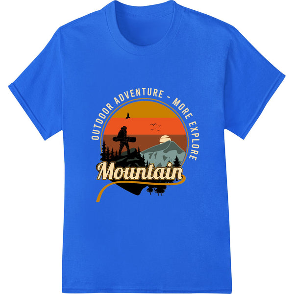 Colorful mountain landscape design, perfect for custom DTF heat transfer printing on apparel and t-shirts.