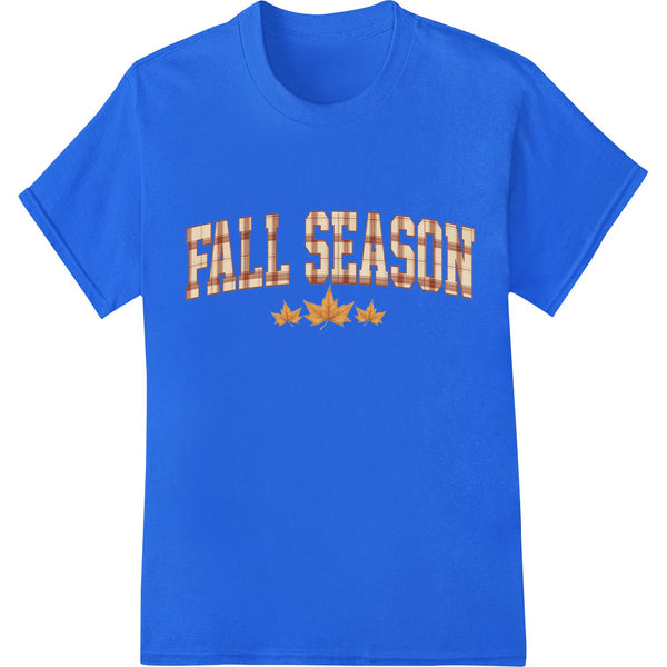 Fall Season design featuring autumn leaves and pumpkins, perfect for seasonal direct-to-film apparel printing.