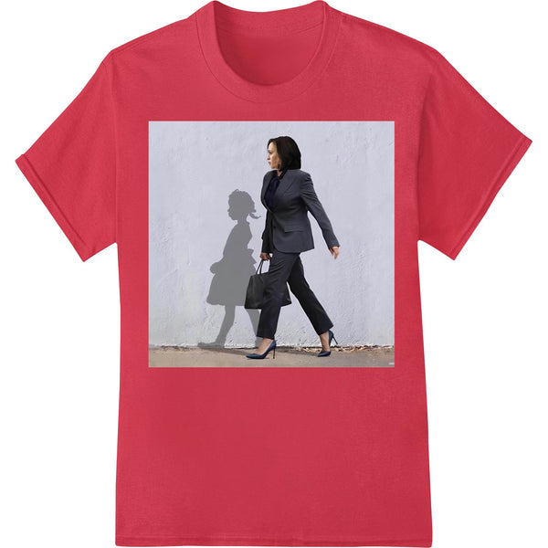 Empowered Silhouette DTF print heat transfer featuring a strong female silhouette in black against a vibrant background