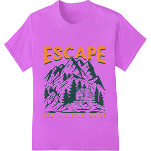 Retro outdoor mountain landscape design for direct-to-film (DTF) heat transfers and custom t-shirt printing.