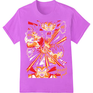 Manga-style graphic with an explosive hero character in action, designed for DTF printing on apparel.