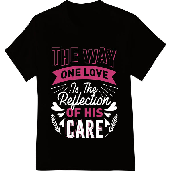 Heart-shaped DTF heat transfer print design with a red and pink gradient, perfect for custom Valentine's Day apparel.