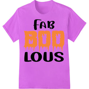 FAB BOO LOUS spooktacular Halloween heat transfer vinyl design with ghosts, pumpkins and fun text for custom apparel.