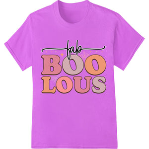 Fab BOO lous spooky Halloween typography design illustration with bats and spider web, perfect for direct to film heat...