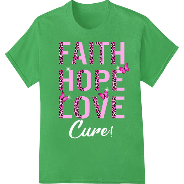 Faith Hope Love: Inspiring Pink Leopard Butterfly Design - SUPERDTF - DTF Prints - DTF Transfers - Custom DTF Prints