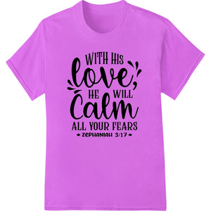 Faith & Love themed DTF print heat transfer design featuring an uplifting pattern for custom t-shirt printing