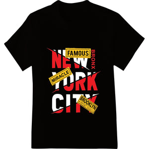 Famous Brooklyn New York Miracle | Bold Red Yellow DTF Print - SUPERDTF - DTF Prints - DTF Transfers - Custom DTF Prints