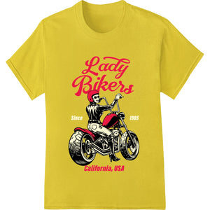 Fearless Lady Bikers Skull Graphic - California, USA - SUPERDTF - DTF Prints - DTF Transfers - Custom DTF Prints