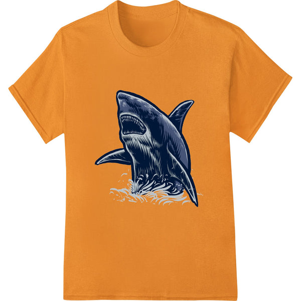 Fearsome Shark in Vivid Blue | DTF Print Heat Transfer - SUPERDTF - DTF Prints - DTF Transfers - Custom DTF Prints