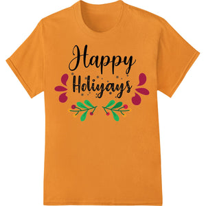 Festive 'Happy Holigays' DTF Print Heat Transfer - SUPERDTF - DTF Prints - DTF Transfers - Custom DTF Prints