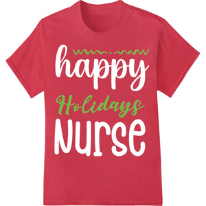 Festive 'Holidays' Green Lettering Heat Transfer Design - SUPERDTF - DTF Prints - DTF Transfers - Custom DTF Prints