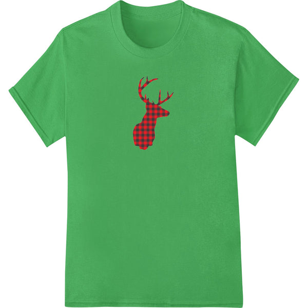 Festive Plaid Deer Silhouette DTF Heat Transfer - SUPERDTF - DTF Prints - DTF Transfers - Custom DTF Prints