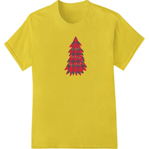 Festive Red Christmas Tree Heat Transfer Design - SUPERDTF - DTF Prints - DTF Transfers - Custom DTF Prints