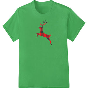 Festive Reindeer Silhouette Plaid Christmas Heat Transfer - SUPERDTF - DTF Prints - DTF Transfers - Custom DTF Prints