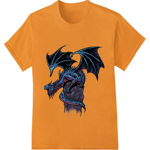 Fierce Blue Fantasy Dragon DTF Print Heat Transfer - SUPERDTF - DTF Prints - DTF Transfers - Custom DTF Prints