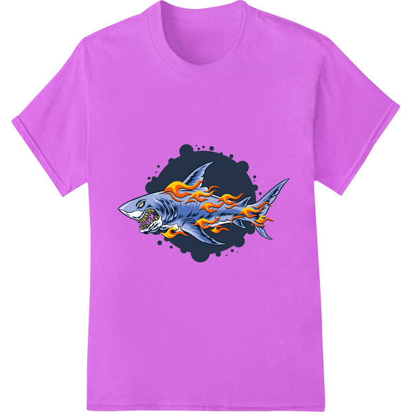 Fierce Flaming Shark DTF Heat Transfer Print - Super DTF - SUPERDTF - DTF Prints - DTF Transfers - Custom DTF Prints