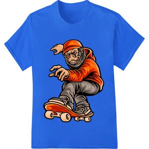 Fierce Skateboarding Monkey - Vibrant Heat Transfer - SUPERDTF - DTF Prints - DTF Transfers - Custom DTF Prints