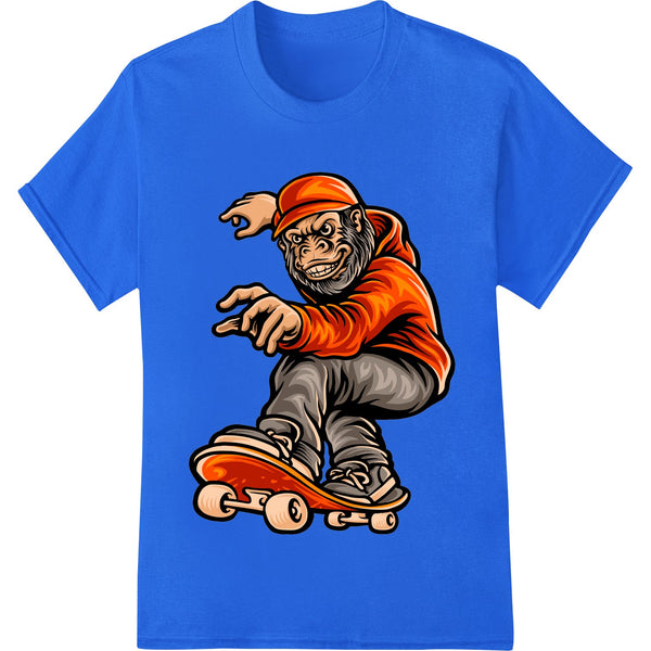 Fierce Skateboarding Monkey - Vibrant Heat Transfer - SUPERDTF - DTF Prints - DTF Transfers - Custom DTF Prints