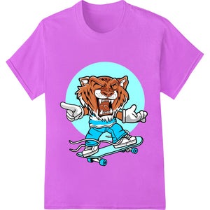 Fierce Skateboarding Tiger - Wild DTF Print Heat Transfer - SUPERDTF - DTF Prints - DTF Transfers - Custom DTF Prints