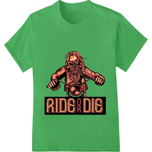 Fierce Skeleton Biker 'Ride or Die' Heat Transfer - SUPERDTF - DTF Prints - DTF Transfers - Custom DTF Prints