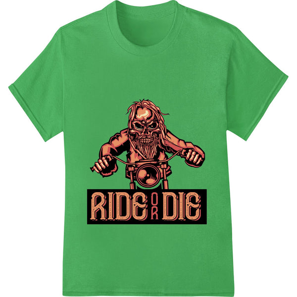 Fierce Skeleton Biker 'Ride or Die' Heat Transfer - SUPERDTF - DTF Prints - DTF Transfers - Custom DTF Prints