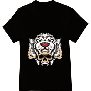 Fierce Tiger Skull Tattoo Design Heat Transfer - SUPERDTF - DTF Prints - DTF Transfers - Custom DTF Prints