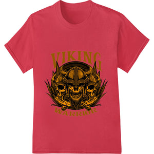 Fierce Viking Warrior Skull Heat Transfer Print Design - SUPERDTF - DTF Prints - DTF Transfers - Custom DTF Prints