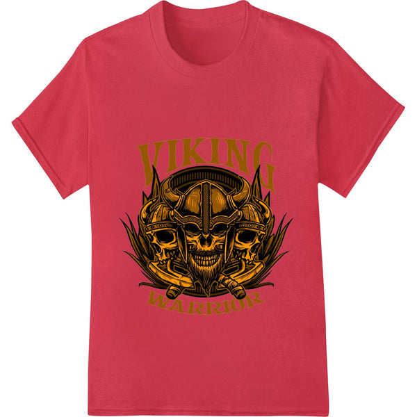 Fierce Viking Warrior Skull Heat Transfer Print Design - SUPERDTF - DTF Prints - DTF Transfers - Custom DTF Prints