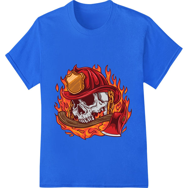 Flaming Firefighter Skull - Bold DTF Print Heat Transfer - SUPERDTF - DTF Prints - DTF Transfers - Custom DTF Prints