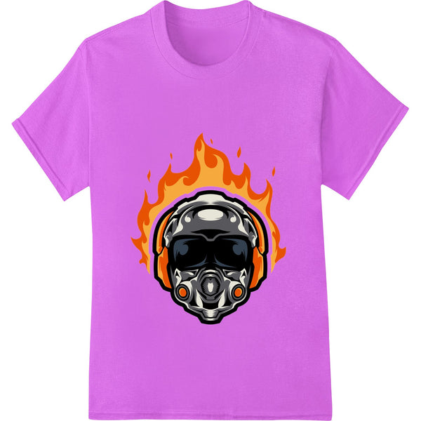 Flaming Motorcycle Helmet - Ignite Your Riding Passion - SUPERDTF - DTF Prints - DTF Transfers - Custom DTF Prints