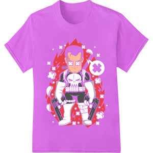 Flaming Robot: Futuristic Cyberpunk DTF Print Heat Transfer - SUPERDTF - DTF Prints - DTF Transfers - Custom DTF Prints