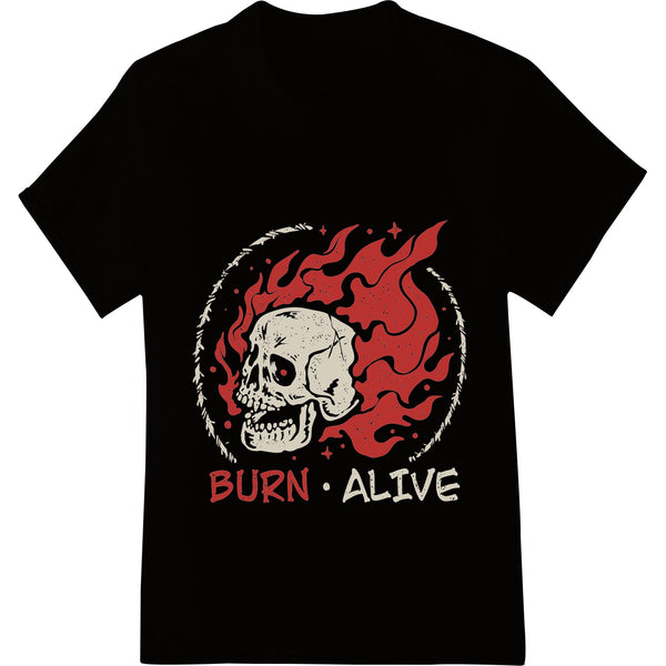 Flaming Skull - Edgy Heat Transfer Print for Rebel Style - SUPERDTF - DTF Prints - DTF Transfers - Custom DTF Prints