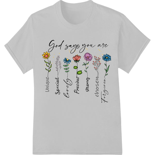 Floral Affirmations: Inspiring Typography Heat Transfer - SUPERDTF - DTF Prints - DTF Transfers - Custom DTF Prints