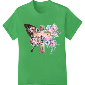 Floral Cross Easter Heat Transfer - Faith Inspired DTF Print - SUPERDTF - DTF Prints - DTF Transfers - Custom DTF Prints