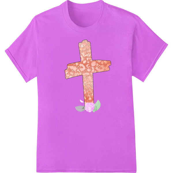 Floral Easter Cross DTF Print Heat Transfer - Super DTF - SUPERDTF - DTF Prints - DTF Transfers - Custom DTF Prints