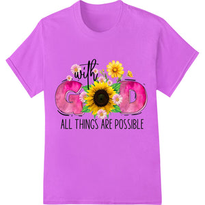 Floral Faith: Inspirational Sunflower DTF Print Transfer - SUPERDTF - DTF Prints - DTF Transfers - Custom DTF Prints