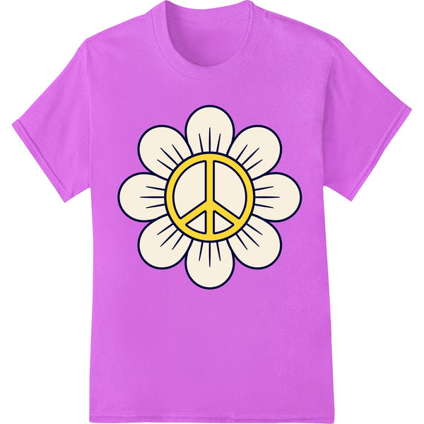 Flower Power Peace Symbol - DTF Heat Transfer - SUPERDTF - DTF Prints - DTF Transfers - Custom DTF Prints