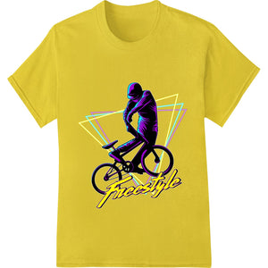 Freestyle BMX Rider - Neon Digital Art DTF Heat Transfer - SUPERDTF - DTF Prints - DTF Transfers - Custom DTF Prints