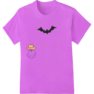 Friendly Ghost & Bat Halloween Heat Transfer Design - SUPERDTF - DTF Prints - DTF Transfers - Custom DTF Prints