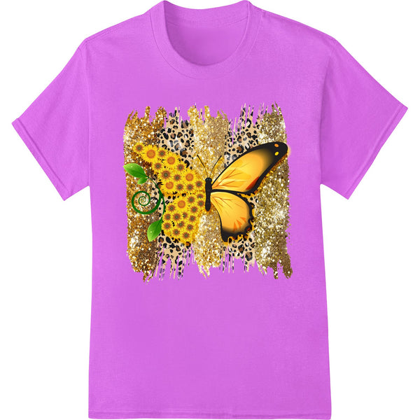 Glam Leopard Butterfly on Gold Glitter - SUPERDTF - DTF Prints - DTF Transfers - Custom DTF Prints