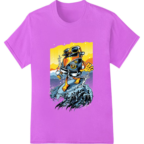 Gnarly Surfer Dude Rides Epic Wave - Bold Heat Transfer - SUPERDTF - DTF Prints - DTF Transfers - Custom DTF Prints