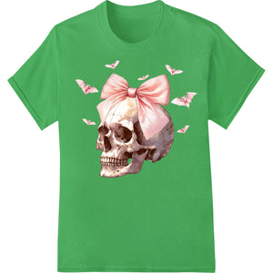 Gothic Romance: Skull with Pink Bow for Eternal Love - SUPERDTF - DTF Prints - DTF Transfers - Custom DTF Prints