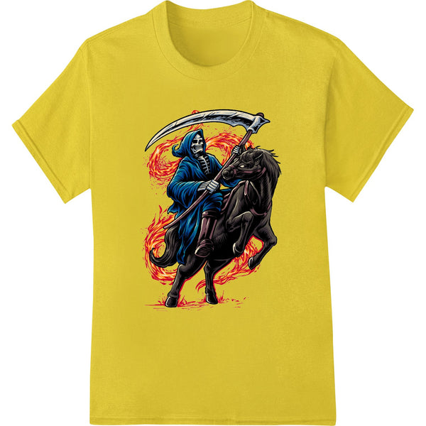 Grim Reaper's Fiery Ride - Bold DTF Print Heat Transfer - SUPERDTF - DTF Prints - DTF Transfers - Custom DTF Prints