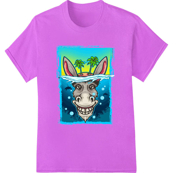 Grinning Island Donkey - Playful Summer Heat Transfer - SUPERDTF - DTF Prints - DTF Transfers - Custom DTF Prints