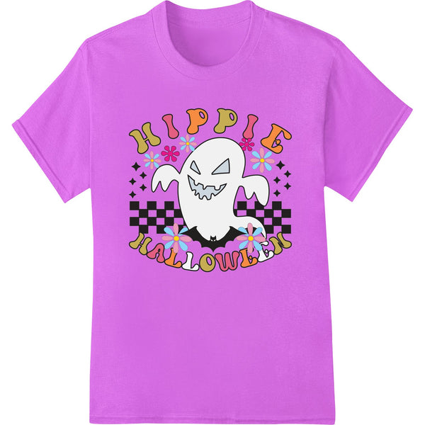 Groovy Hippie Ghost: Playful Halloween Heat Transfer Print - SUPERDTF - DTF Prints - DTF Transfers - Custom DTF Prints